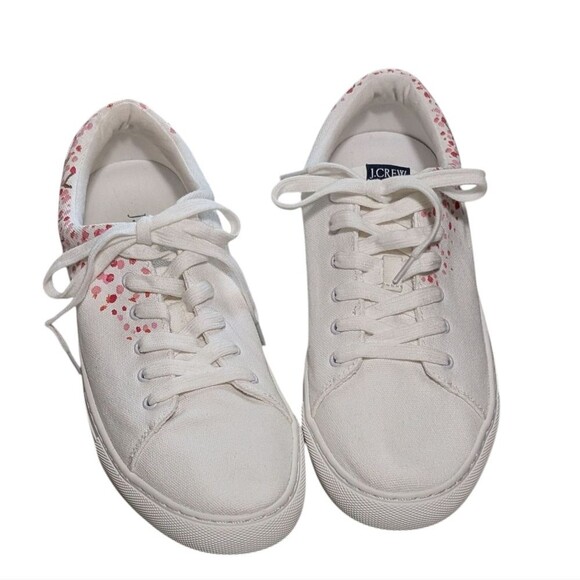 J. Crew Factory Road trip canvas lace-up sneakers painted spring floral size 9H - Picture 8 of 9